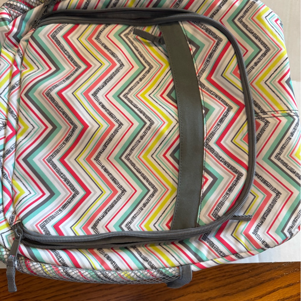 Thirty-One Multicolor Chevron Sling Backpack - Picture 6 of 8